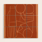Abstract Line Shapes Wood Wall Art Gallery Image 1