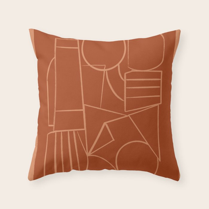 Abstract Line Shapes Throw Pillow Gallery Image 6