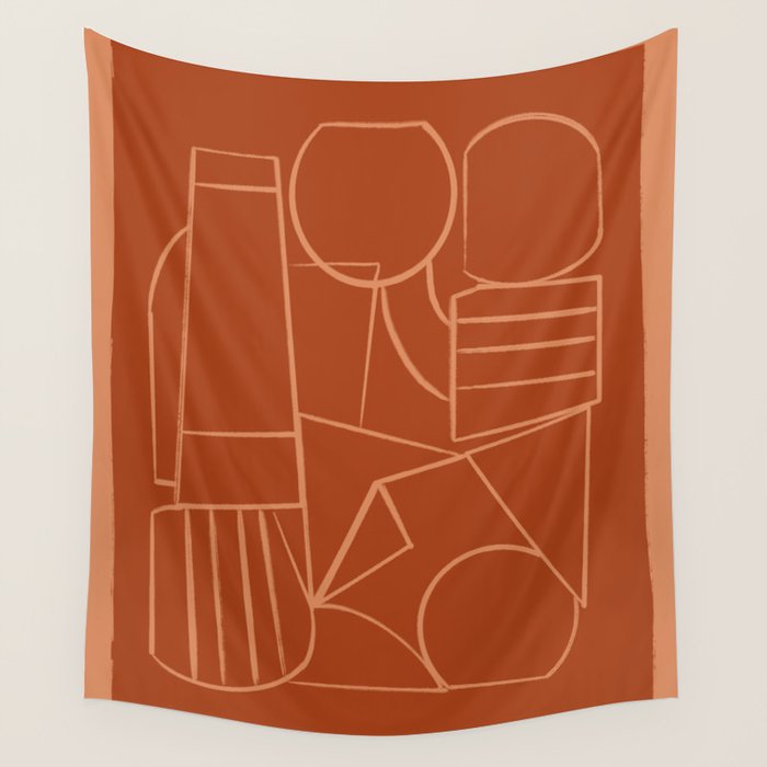 Abstract Line Shapes Wall Tapestry Gallery Image 4