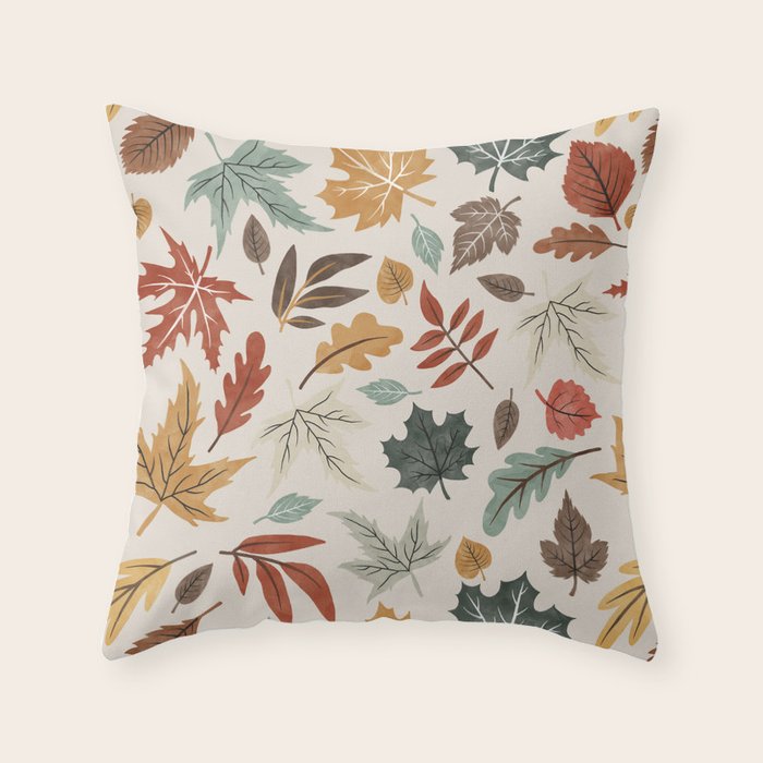 Autumn leaves fall IU Throw Pillow Gallery Image 6