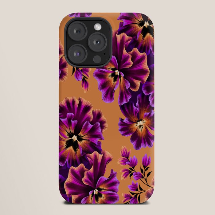 Pansies Floral - Peach and Purple iPhone Case Gallery Image 20