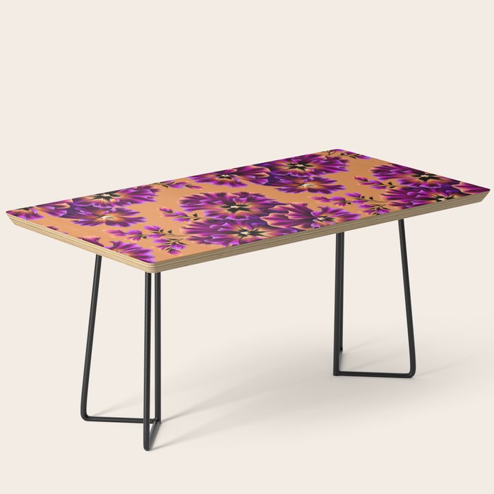 Pansies Floral - Peach and Purple Coffee Table Gallery Image 1