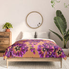 Pansies Floral - Peach and Purple Comforter Gallery Image 3