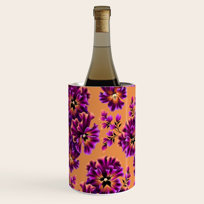 Pansies Floral - Peach and Purple Wine Chiller Gallery Image 2