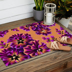 Pansies Floral - Peach and Purple Outdoor Rug Gallery Image 2