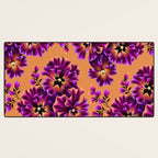 Pansies Floral - Peach and Purple Desk Mat Gallery Image 3