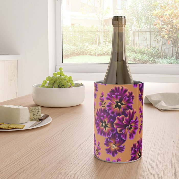 Pansies Floral - Peach and Purple Wine Chiller Gallery Image 4