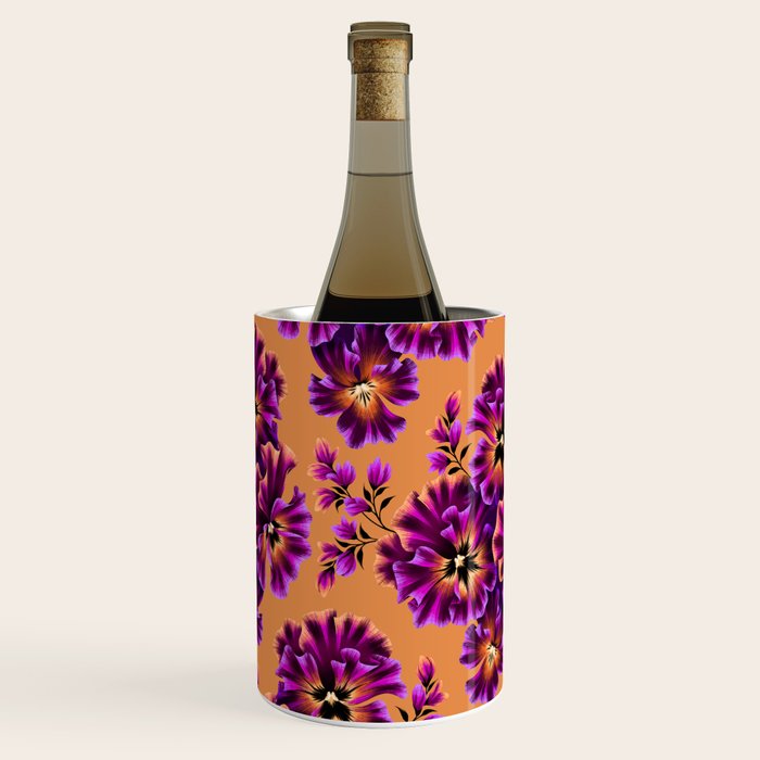 Pansies Floral - Peach and Purple Wine Chiller Gallery Image 3