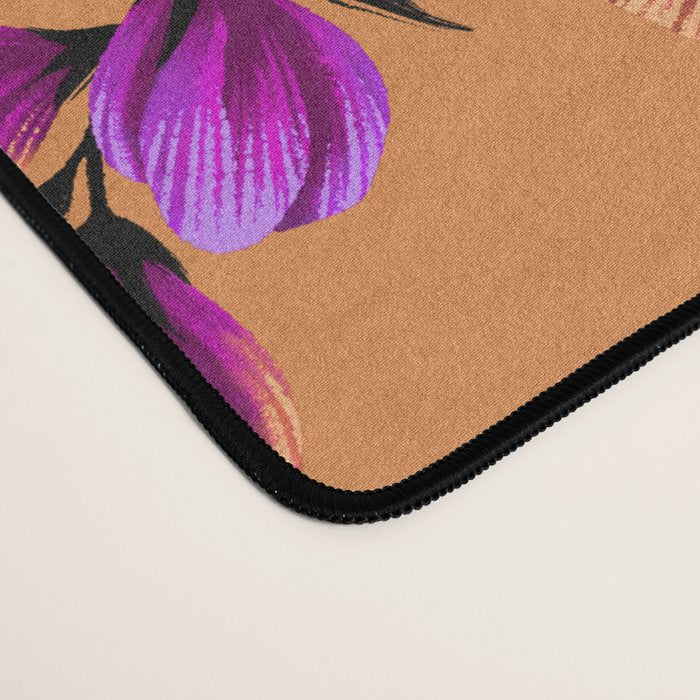 Pansies Floral - Peach and Purple Desk Mat Gallery Image 4