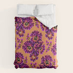 Pansies Floral - Peach and Purple Duvet Cover Gallery Image 6