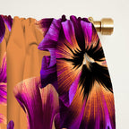 Pansies Floral - Peach and Purple Window Curtain Gallery Image 2