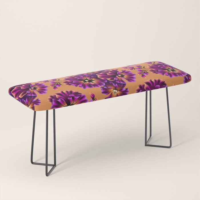 Pansies Floral - Peach and Purple Bench Gallery Image 1