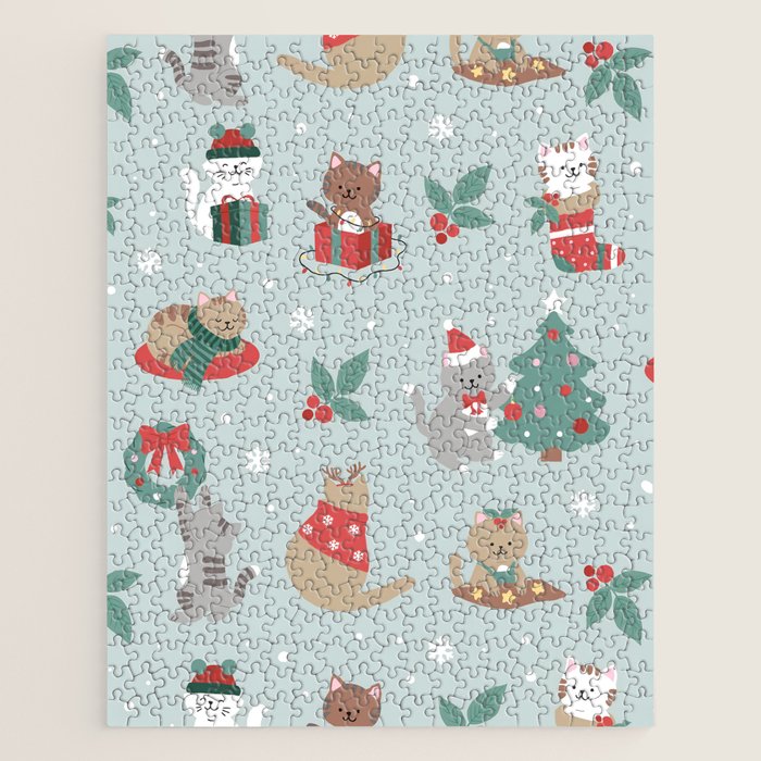 Christmas Festive Cute Holiday Kittens Jigsaw Puzzle Gallery Image 1
