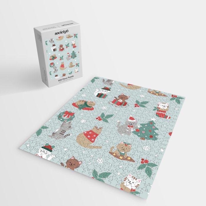 Christmas Festive Cute Holiday Kittens Jigsaw Puzzle Gallery Image 2