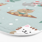 Christmas Festive Cute Holiday Kittens Bath Mat Gallery Image 3