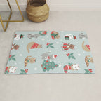 Christmas Festive Cute Holiday Kittens Rug Gallery Image 1