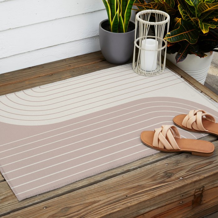 Two Tone Line Curvature LVII Outdoor Rug Gallery Image 2