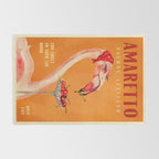 Vintage Art Deco Amaretto Poster. Cherry Flamingo Bar & Kitchen Art Rug Gallery Image 2
