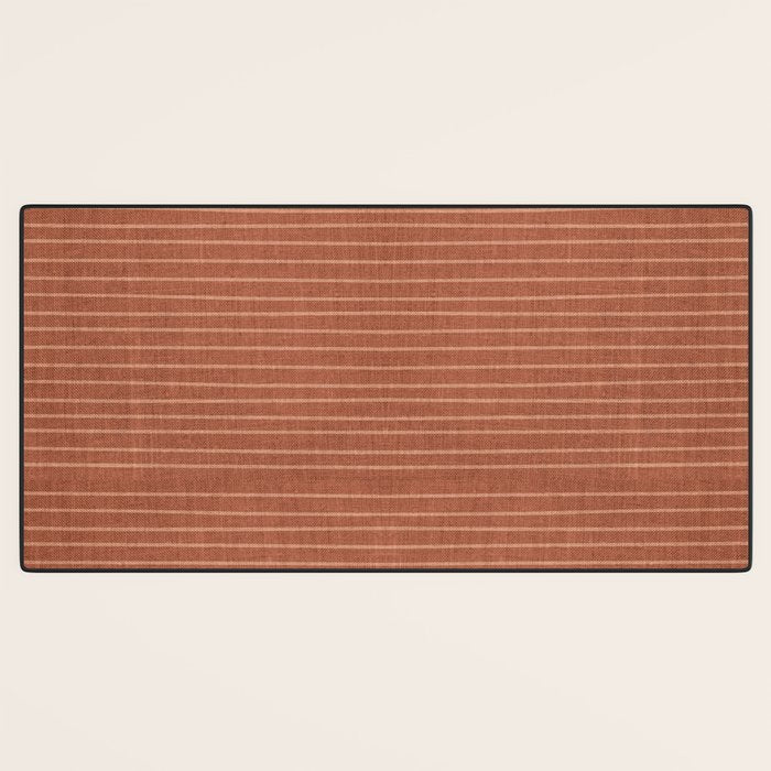 Boho, Minimal, Line Art, Stripes, Terracotta Desk Mat Gallery Image 3