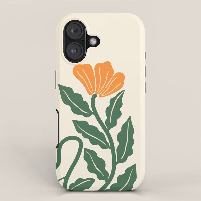 Midcentury Nasturtium on Vines iPhone Case