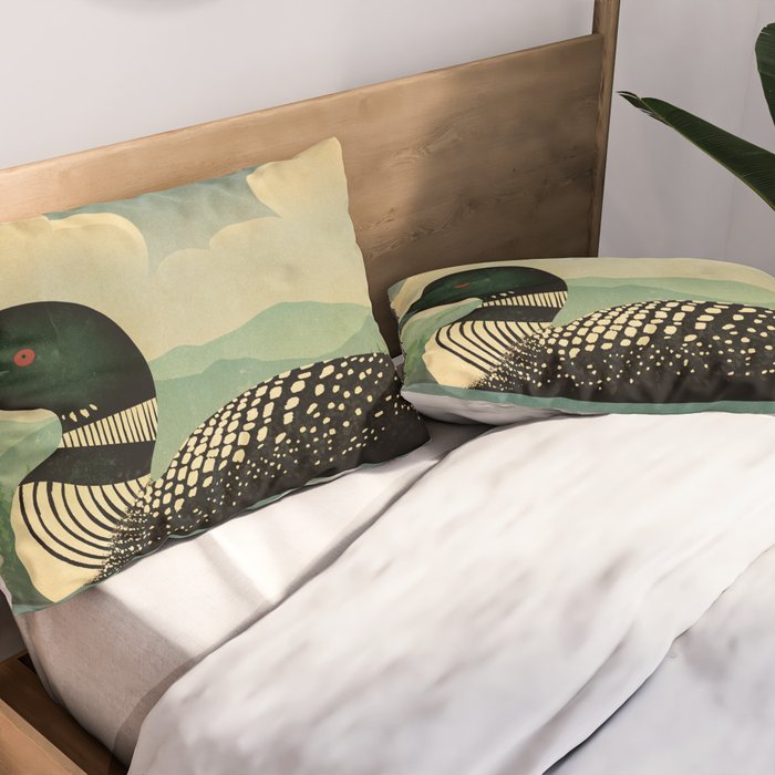 Common Loon Bird Pillow Sham Gallery Image 2