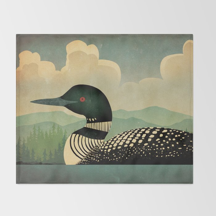 Common Loon Bird Throw Blanket Gallery Image 2