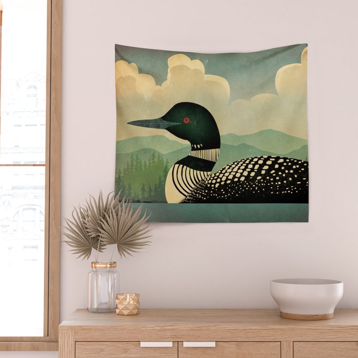 Common Loon Bird Wall Tapestry Gallery Image 2