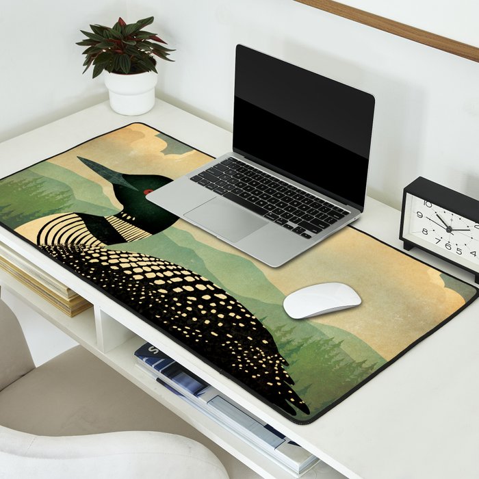 Common Loon Bird Desk Mat Gallery Image 2