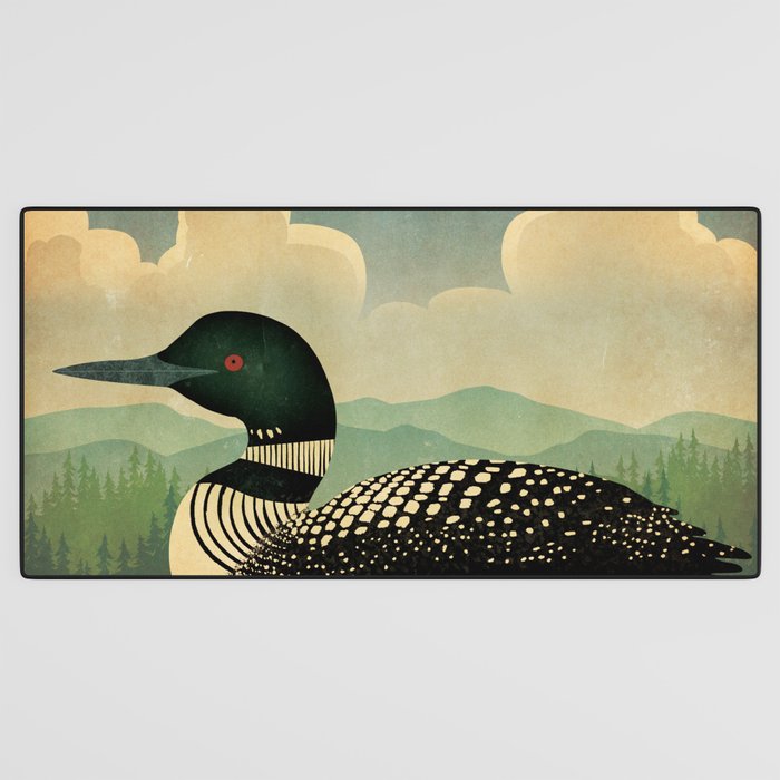 Common Loon Bird Desk Mat Gallery Image 3