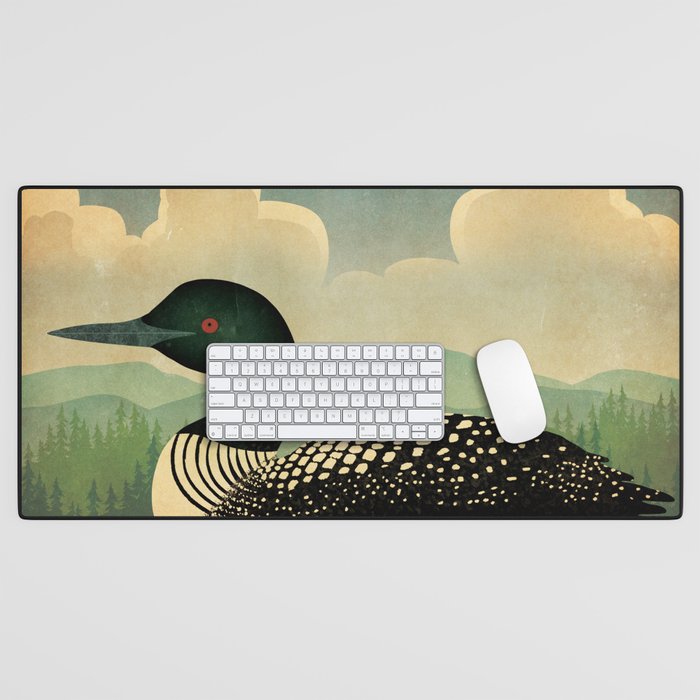 Common Loon Bird Desk Mat Gallery Image 1