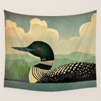 Common Loon Bird Wall Tapestry Gallery Image 4