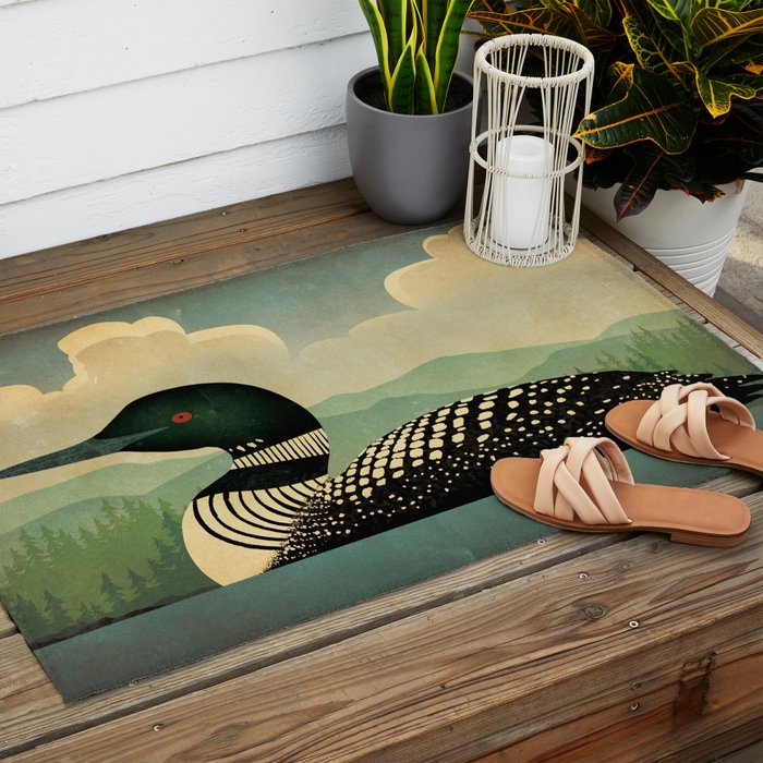 Common Loon Bird Outdoor Rug Gallery Image 2