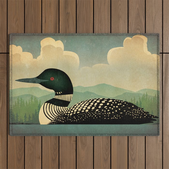 Common Loon Bird Outdoor Rug Gallery Image 1