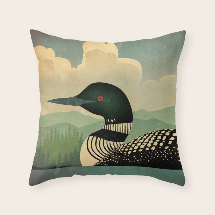 Common Loon Bird Throw Pillow Gallery Image 1