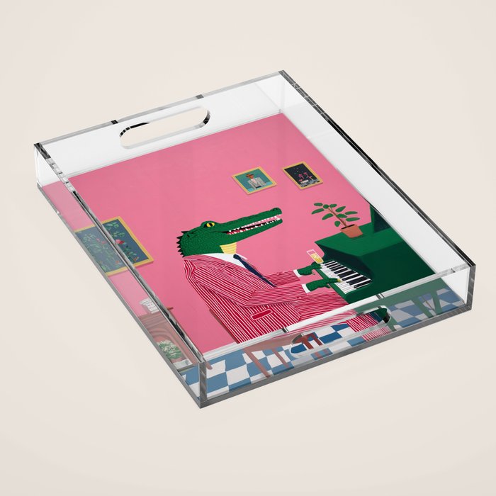 Crocodile Jazz Lounge Vibes Acrylic Tray Gallery Image 1