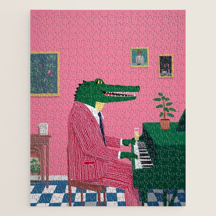 Crocodile Jazz Lounge Vibes Jigsaw Puzzle Gallery Image 1