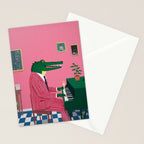 Crocodile Jazz Lounge Vibes Stationery Card Gallery Image 2