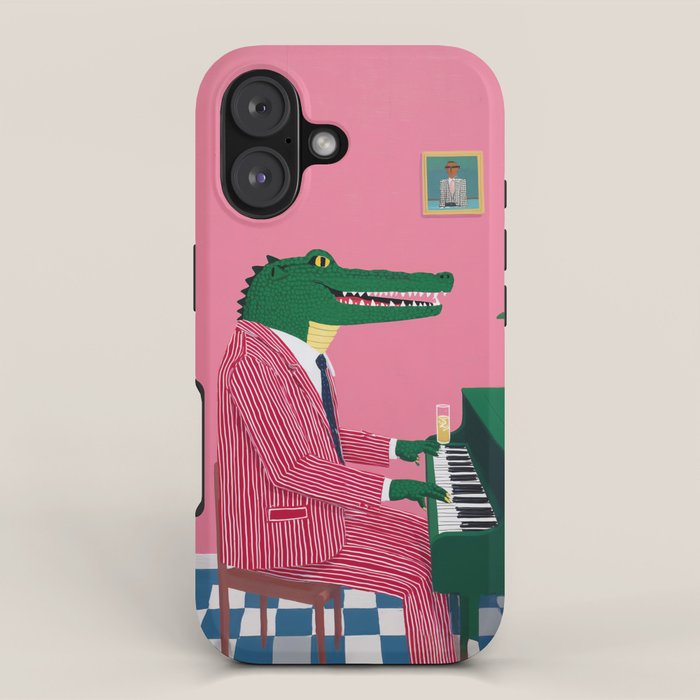 Crocodile Jazz Lounge Vibes iPhone Case Gallery Image 1