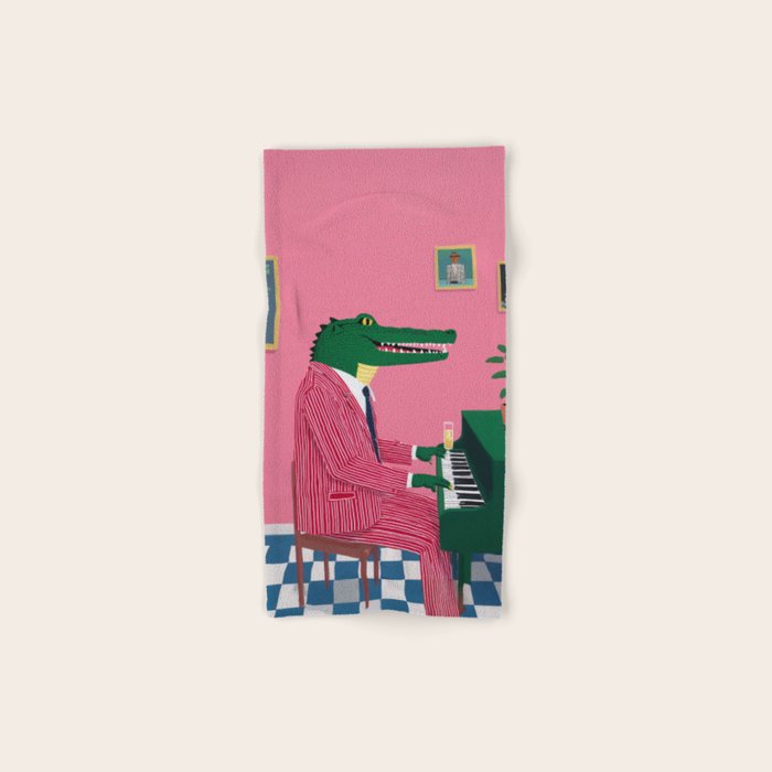Crocodile Jazz Lounge Vibes Bath Towel Gallery Image 1