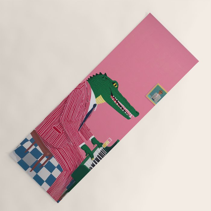 Crocodile Jazz Lounge Vibes Yoga Mat Gallery Image 1