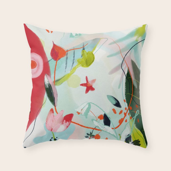 my summer garden Throw Pillow Gallery Image 1