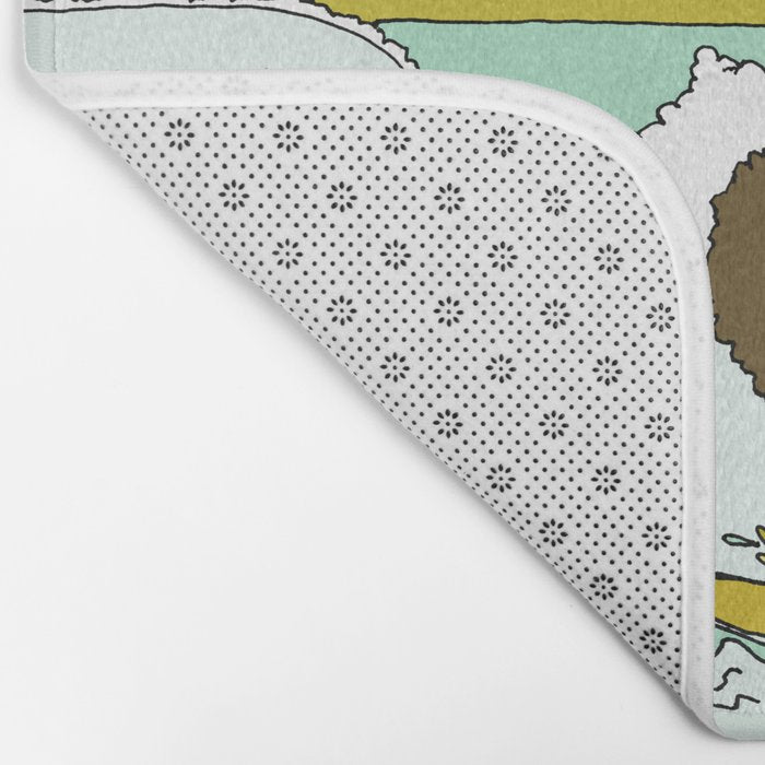 "buttons" kaluhiokalani 70s surf legend // retro surf art by surfy birdy Bath Mat Gallery Image 2