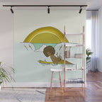 "buttons" kaluhiokalani 70s surf legend // retro surf art by surfy birdy Wall Mural Gallery Image 1
