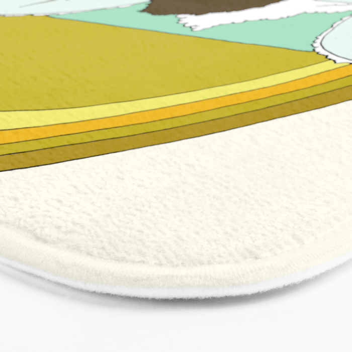 "buttons" kaluhiokalani 70s surf legend // retro surf art by surfy birdy Bath Mat Gallery Image 3