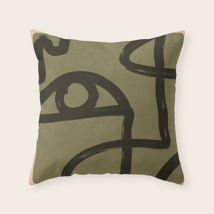 Abstract Line Art Eye 2 Throw Pillow Gallery Image 6