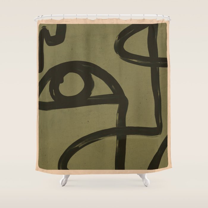 Abstract Line Art Eye 2 Shower Curtain Gallery Image 1