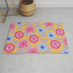 Folk Floral Blossoms in Pastel Pink Rug Gallery Image 1