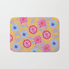 Folk Floral Blossoms in Pastel Pink Bath Mat Gallery Image 1