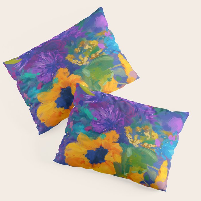 Bouquet In Blue Pillow Sham Gallery Image 1