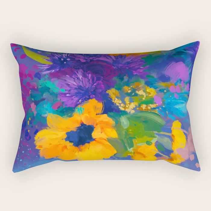 Bouquet In Blue Rectangular Pillow Gallery Image 2